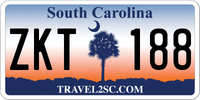 SC license plate ZKT188