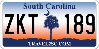 SC license plate ZKT189