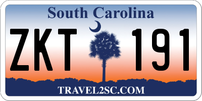 SC license plate ZKT191