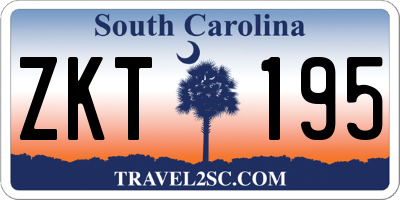 SC license plate ZKT195