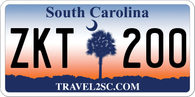 SC license plate ZKT200