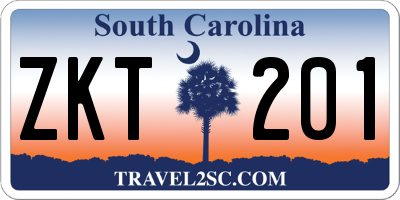 SC license plate ZKT201
