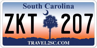 SC license plate ZKT207