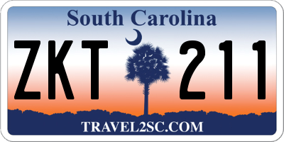 SC license plate ZKT211