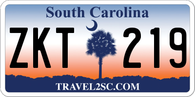 SC license plate ZKT219