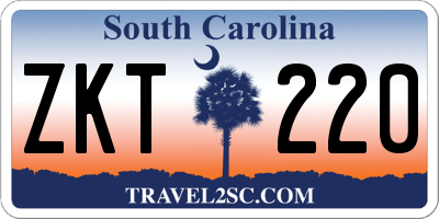 SC license plate ZKT220