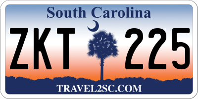 SC license plate ZKT225