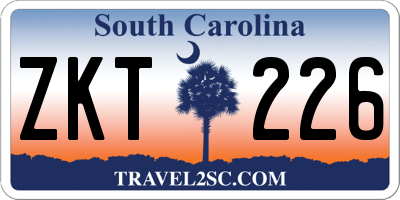 SC license plate ZKT226