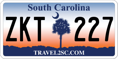SC license plate ZKT227