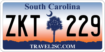 SC license plate ZKT229
