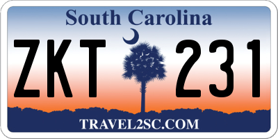 SC license plate ZKT231