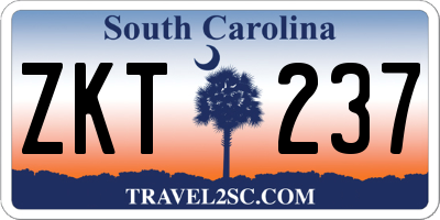 SC license plate ZKT237