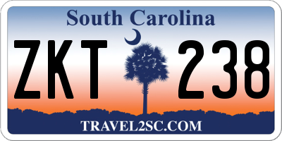 SC license plate ZKT238