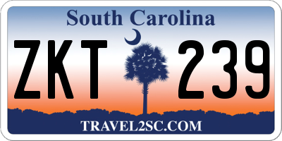SC license plate ZKT239