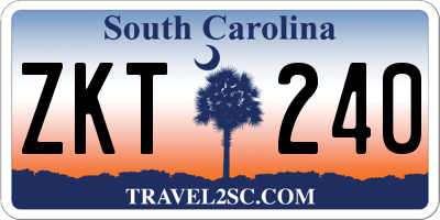 SC license plate ZKT240