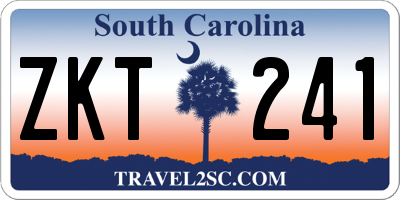 SC license plate ZKT241