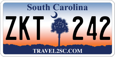 SC license plate ZKT242