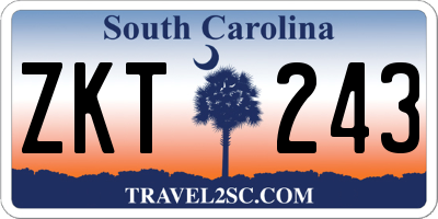SC license plate ZKT243