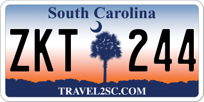 SC license plate ZKT244