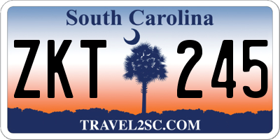 SC license plate ZKT245