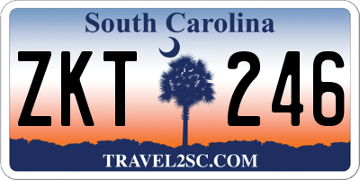 SC license plate ZKT246