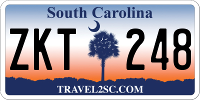 SC license plate ZKT248