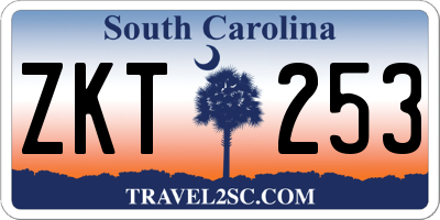 SC license plate ZKT253
