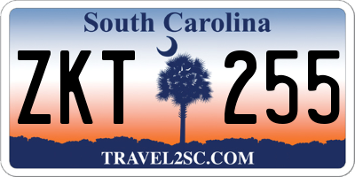 SC license plate ZKT255