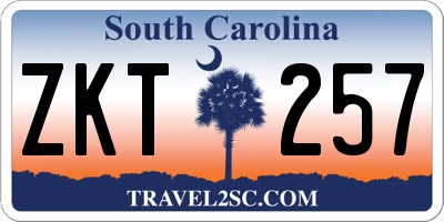 SC license plate ZKT257