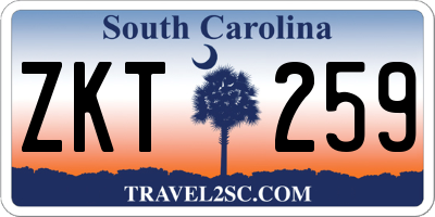 SC license plate ZKT259
