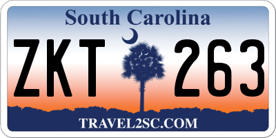 SC license plate ZKT263