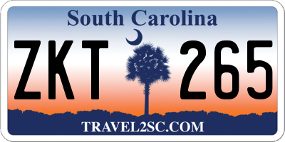 SC license plate ZKT265