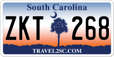 SC license plate ZKT268