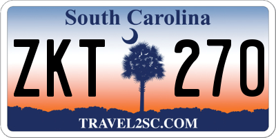 SC license plate ZKT270