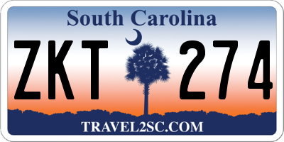 SC license plate ZKT274