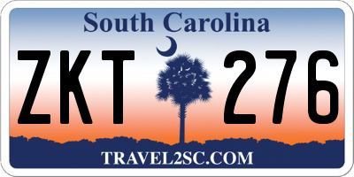 SC license plate ZKT276