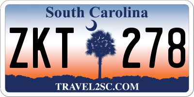 SC license plate ZKT278