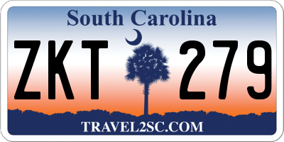 SC license plate ZKT279