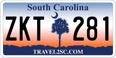 SC license plate ZKT281