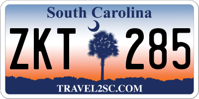 SC license plate ZKT285