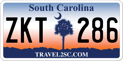 SC license plate ZKT286