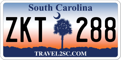 SC license plate ZKT288