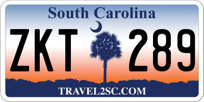 SC license plate ZKT289