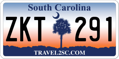 SC license plate ZKT291