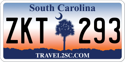 SC license plate ZKT293