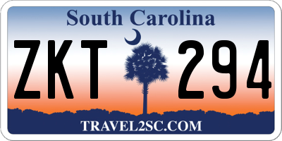 SC license plate ZKT294