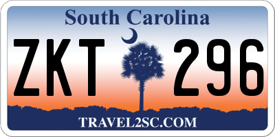 SC license plate ZKT296