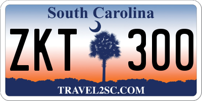 SC license plate ZKT300