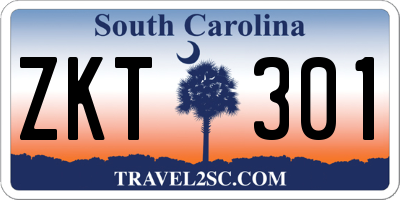 SC license plate ZKT301