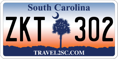 SC license plate ZKT302